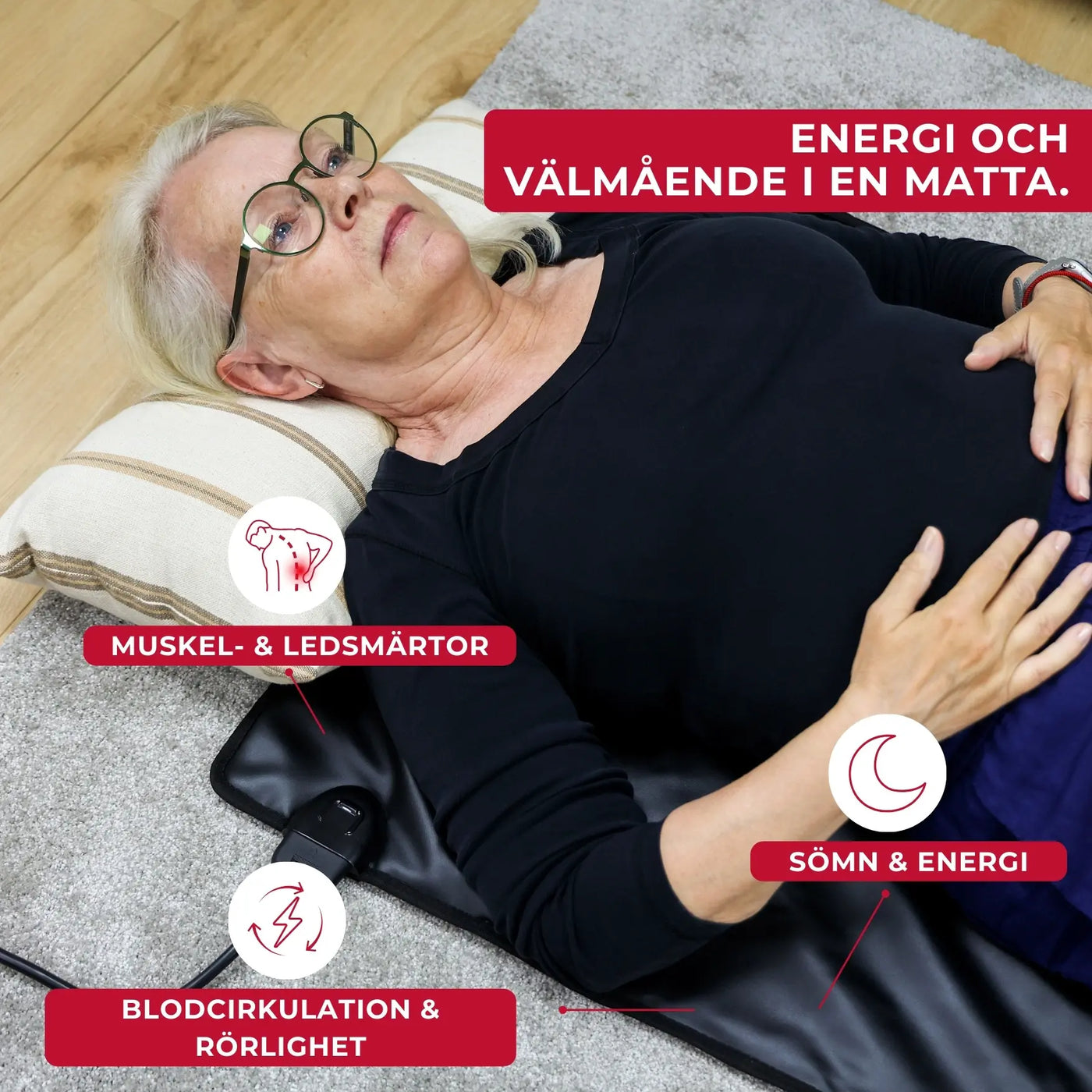Infraröd värmematta med massage