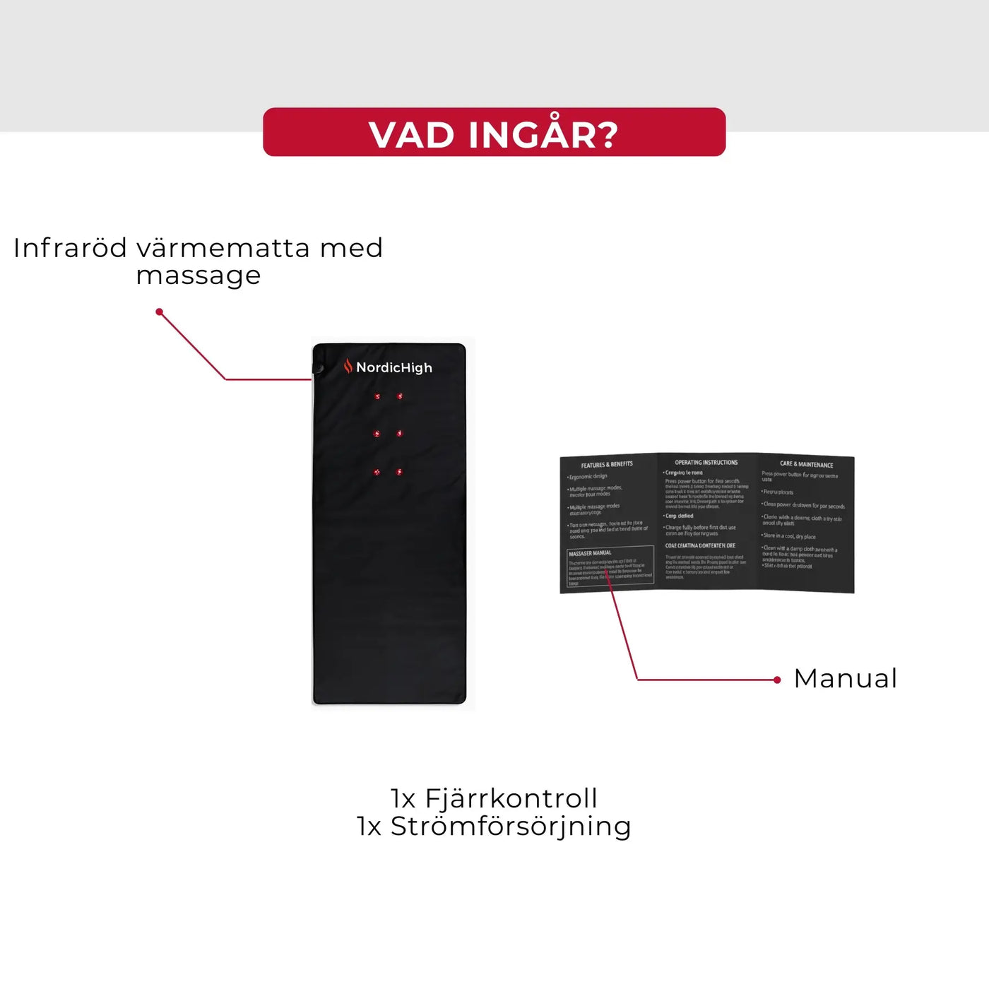 Infraröd värmematta med massage