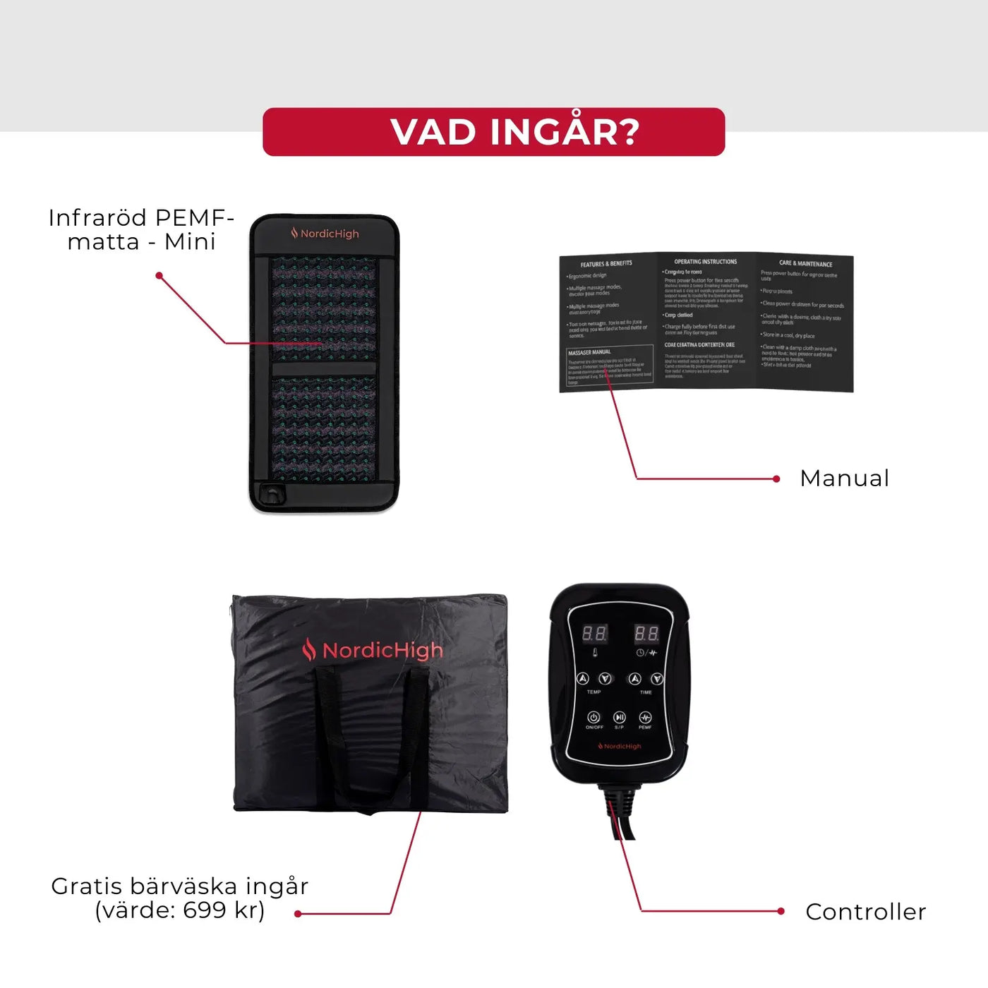 Infraröd PEMF-matta - Mini